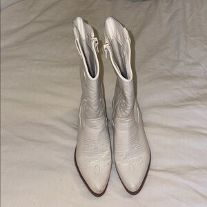 Girls White Western Style Boots